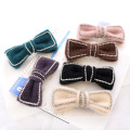 mollette per capelli  spinki do New Solid Fleece Rhinestone Bowknot Autumn Winter Big Barrettes Fashion Hair Accessories Hairpin Korean Spring Clip Dropshiping